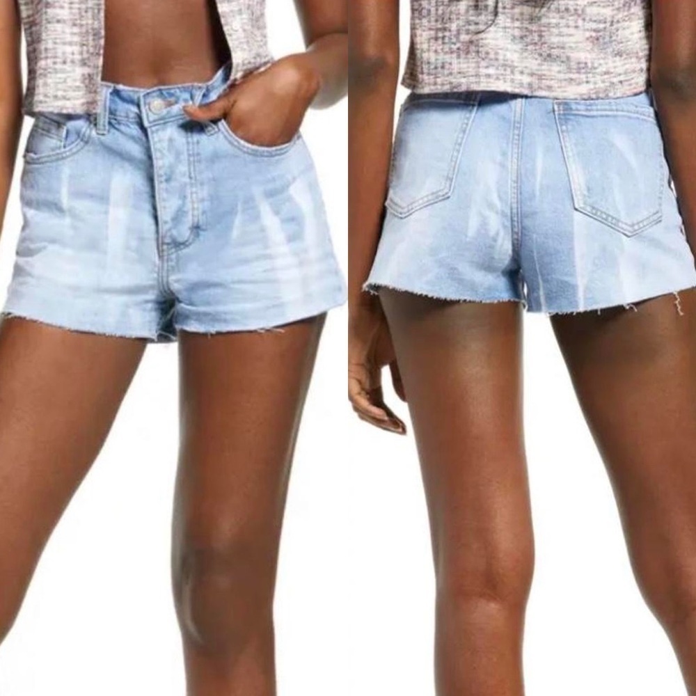 Nwt Nordstrom BP Raw Hem Button Fly‎ Denim Shorts Size 28 High Rise 2022 Jean